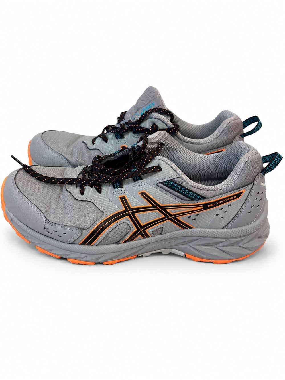 ASICS Gel-Venture 9 Men’s 8.5 Gray Orange Trail Running Shoes 1011B486